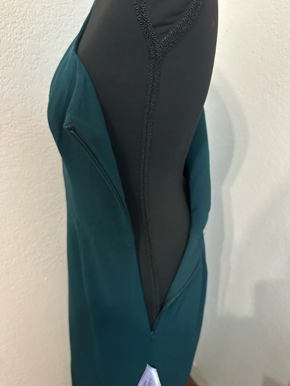 Dress the Population Tiffany One-Shoulder Pine Green Midi Dress - Size L NWT